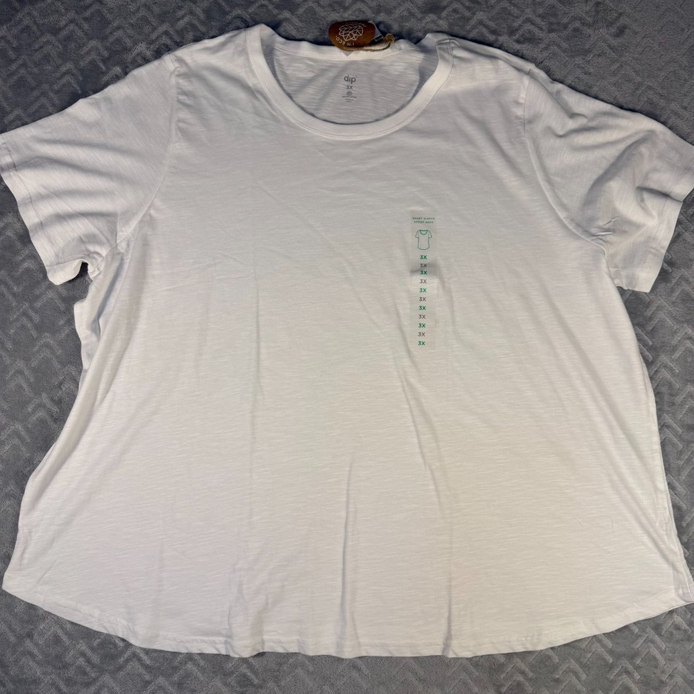 Dip Women's Round Neck T Shirt Plus Size 3X 100% Organic Cotton Top‎ New W Tags